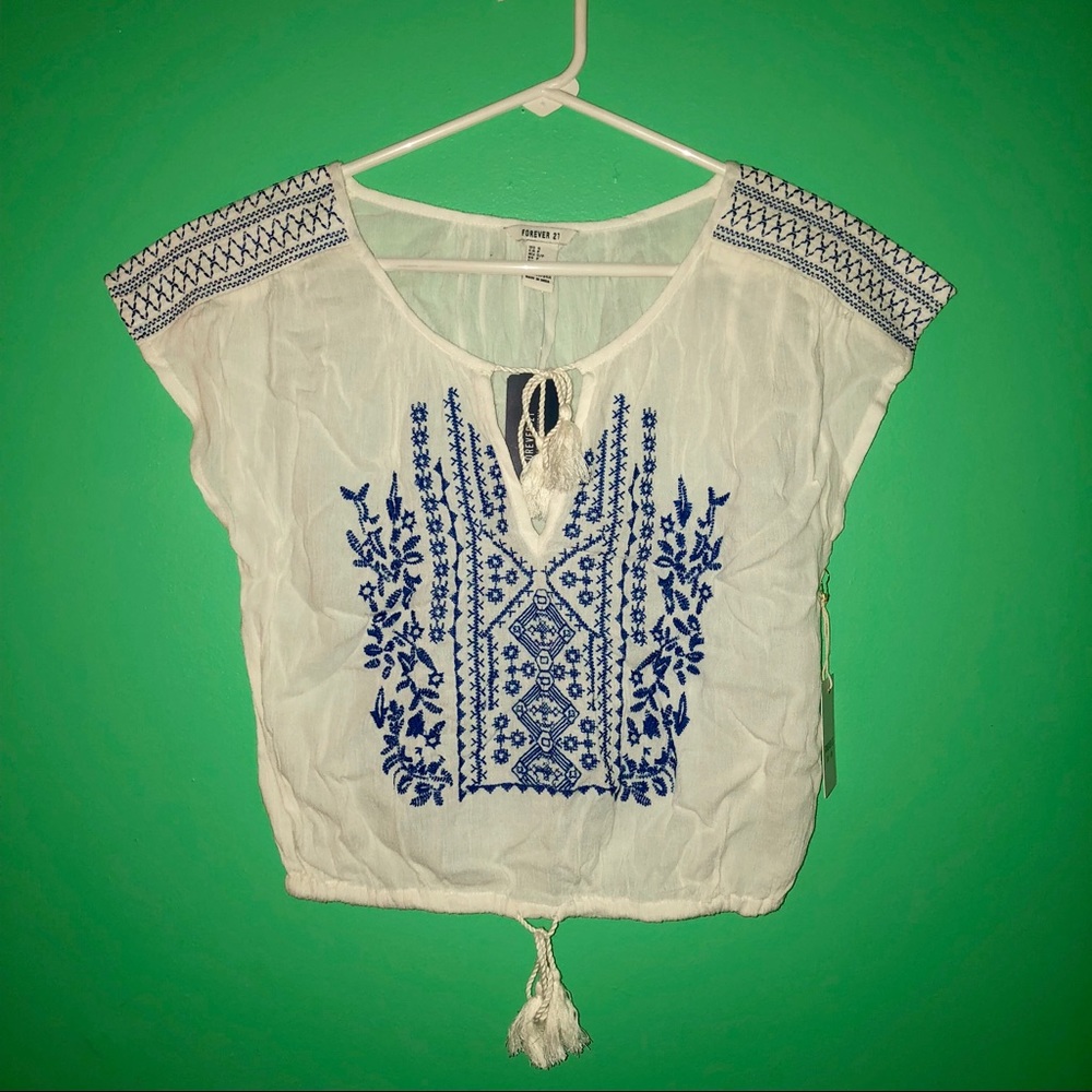 woven short sleeve top